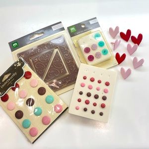 Lot of Boho Chic brads embellishment and frames paper cards crafts scrapbooking